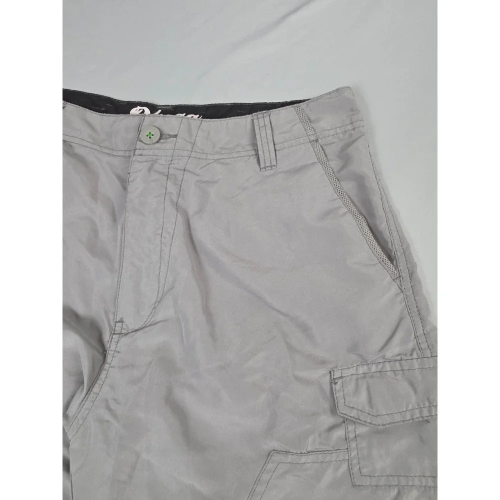 Plugg Co Mens Cargo Shorts Grey Multi Pocket Utility Outdoor Size 32